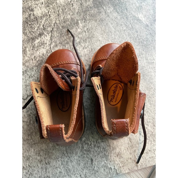 Mikoleon Classic Heirloom Kids Toddler Sz 20 (5US) Brown Leather Lace Up Boots - Picture 5 of 11